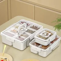 Divided Veggie Tray with Lids for Party Stackable Snack Trays Fridge Appetizer Charcuterie Relish Platter Food Storage Container 1