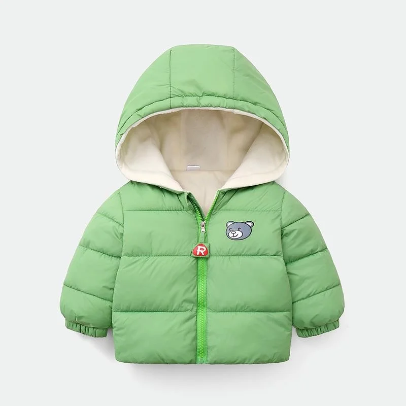 New Kids Outerwear Children Warm Coldproof Jacket Winter Baby Fashion Hooded Cotton Overcoat Boys Girls Cartoon Coat 2-6Y