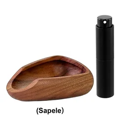Sleek Wooden Coffee Bean Tray with Black Sprayer - Ideal (Sapele Wood)