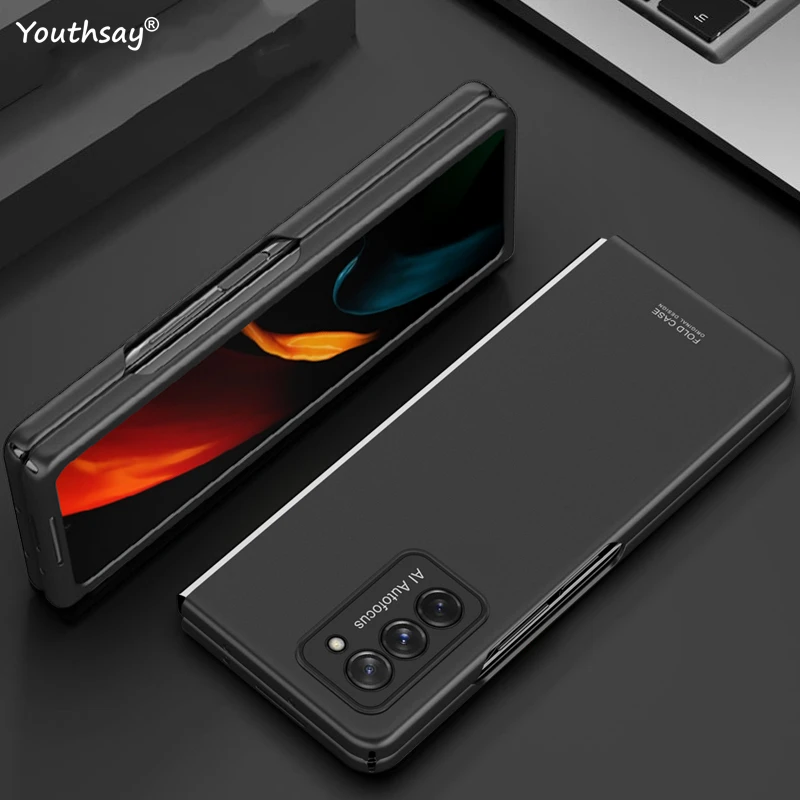 For Samsung Galaxy Z Fold Case Silicone Matte Hard Rubber PC