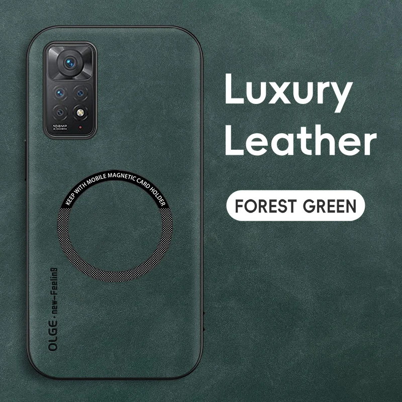 Magnetic Retro Leather Soft Case | Wireless Charging Phone Cover