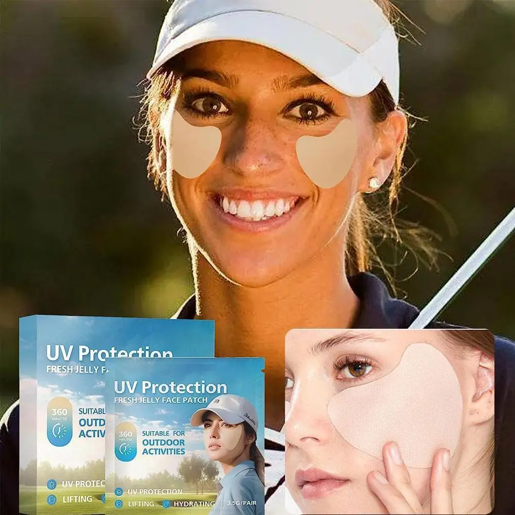 5pcs UV Face Patch Golf Sun Protection For Outdoor Activities Stickers Sunblock Gel Patches Moisturing Gel Eye Mask