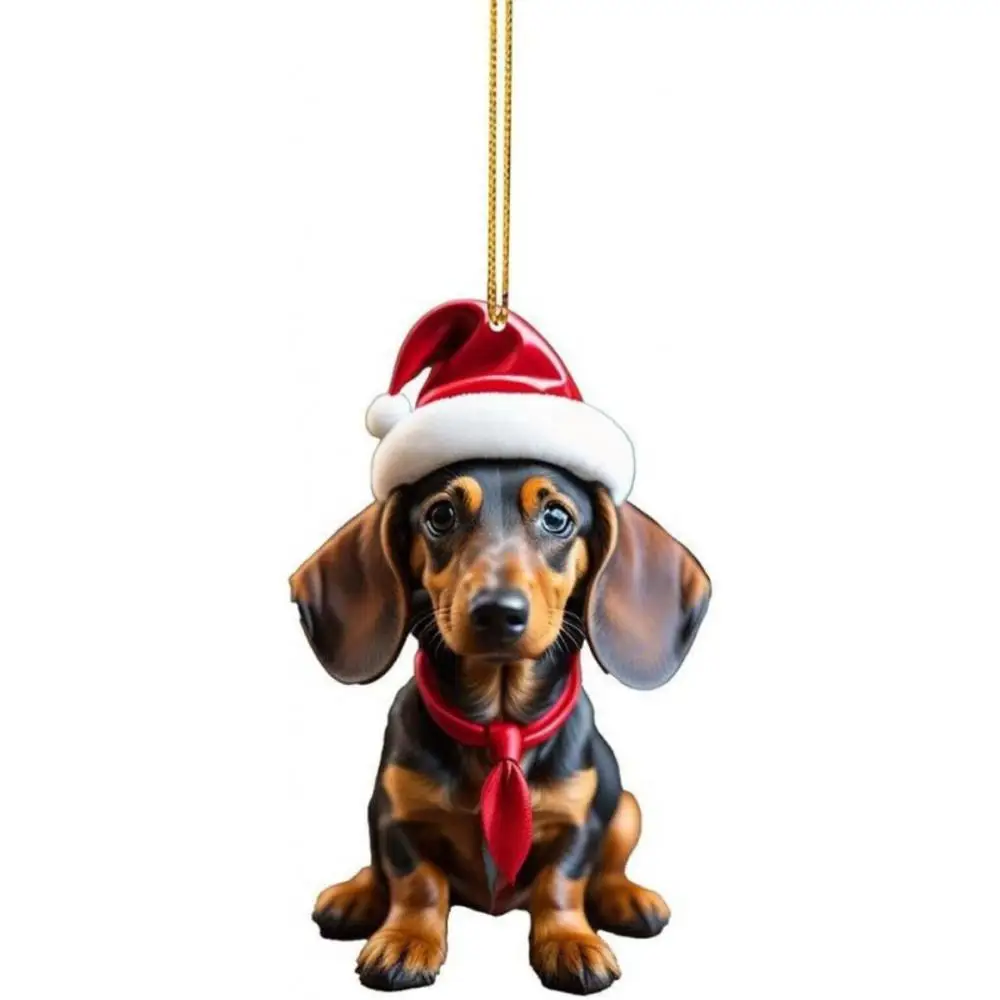 Acrylic Pet-Themed Christmas Tree Hanging Ornament - Festive 2D Design