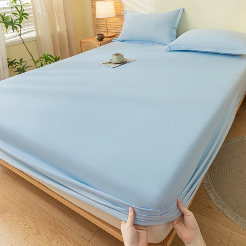 Premium Cotton Fitted Sheet with Elastic Band - Adjustable Non-slip Mattress Cover