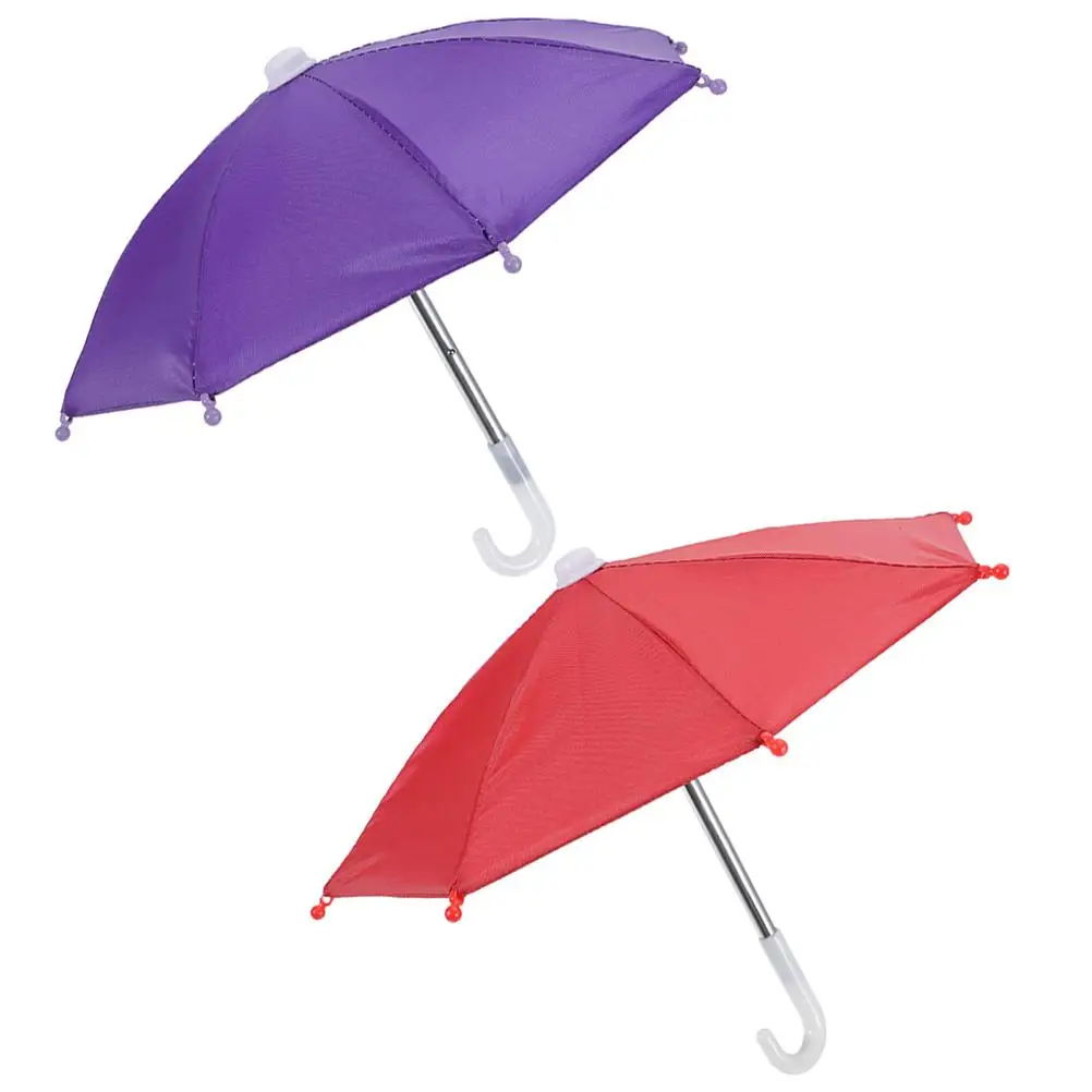 2 Pcs Cycling Phone Umbrella Riding Small outside Sun Shade Lightweight Waterproof Mini Toy DIY Art Craft