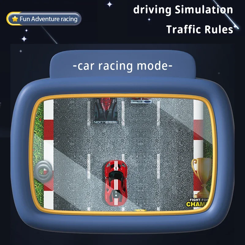 Educational Electric Tabletop Racing Game Console, Adventure Challenge, Simulated Driving Steering Wheel, Children's Toy
