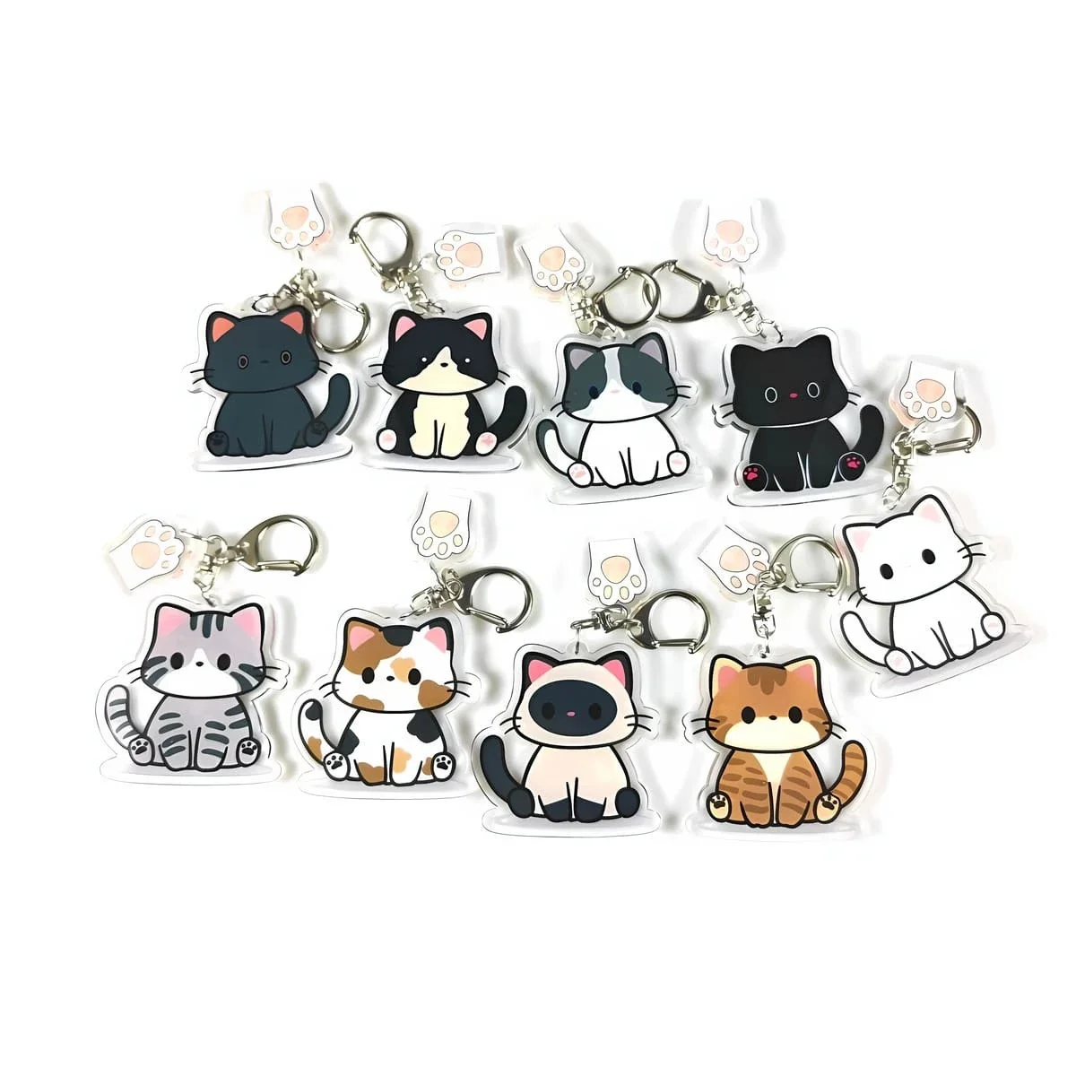 Pet Lover Cat Dog Acrylic Keychain Accessories Bag Charms Backpack Pendant Creative Classics Key Ring Jewelry Fans Friends Gifts