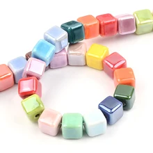  Fashion Colors 6mm/8mm/10mm Square Beads Cube Ceramic Beads DIY 2.0mm Hole Beads Handmade Porcelain Beads For Jewelry Making 