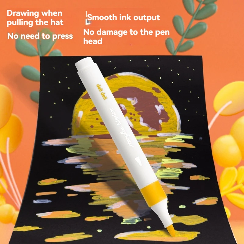 Deli HM922-36 36pcs/box Triangular acrylic marker Waterproof children manual DIY marker pen 42box*36pcs=1512pcs per carton set