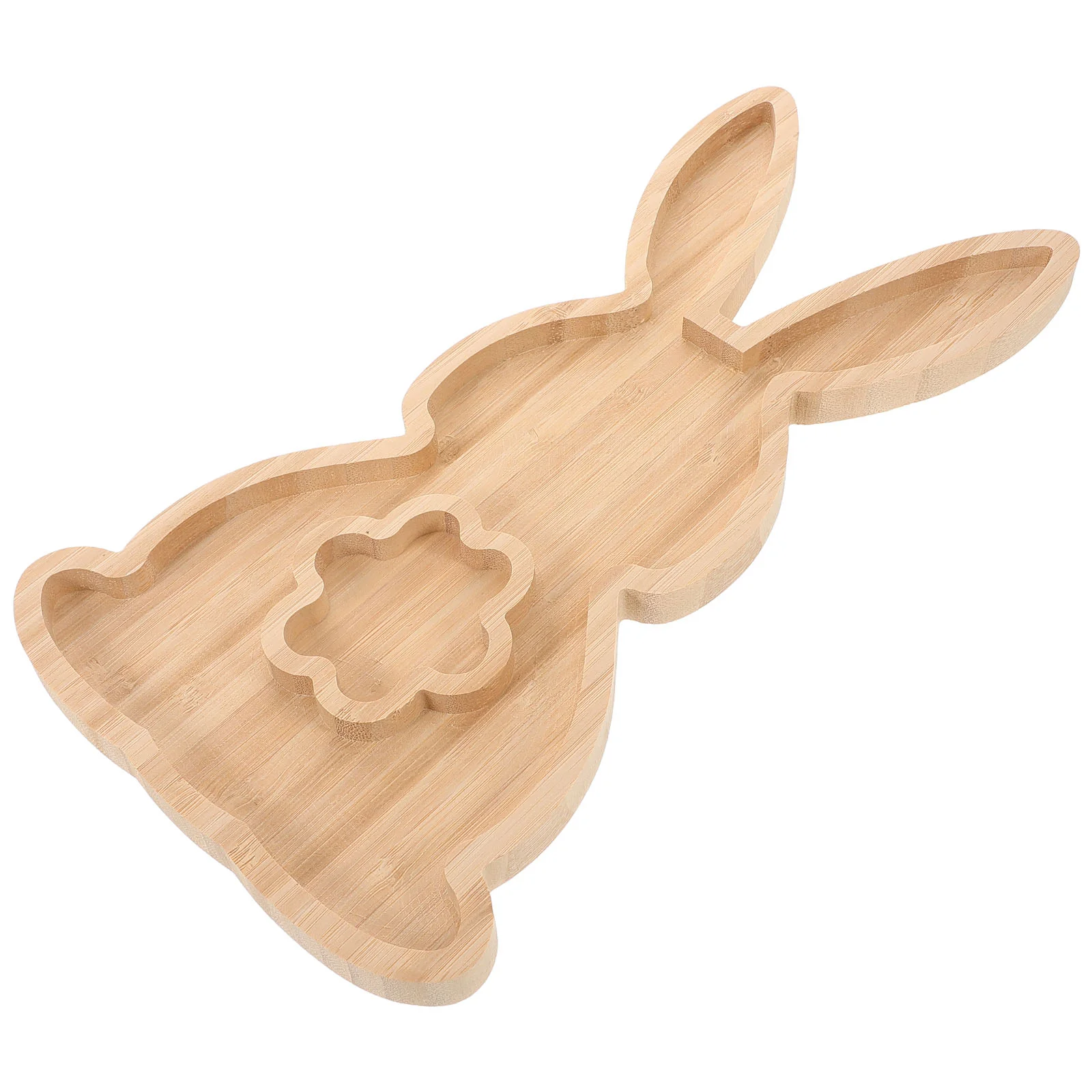 Bamboo Rabbit Tray Easter Bunny Cooked Food Plate Delicatessen Animal Shaped Serving Buuny Decor Board Farmhouse Platter 6