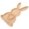 Bamboo Rabbit Tray Easter Bunny Cooked Food Plate Delicatessen Animal Shaped Serving Buuny Decor Board Farmhouse Platter 6