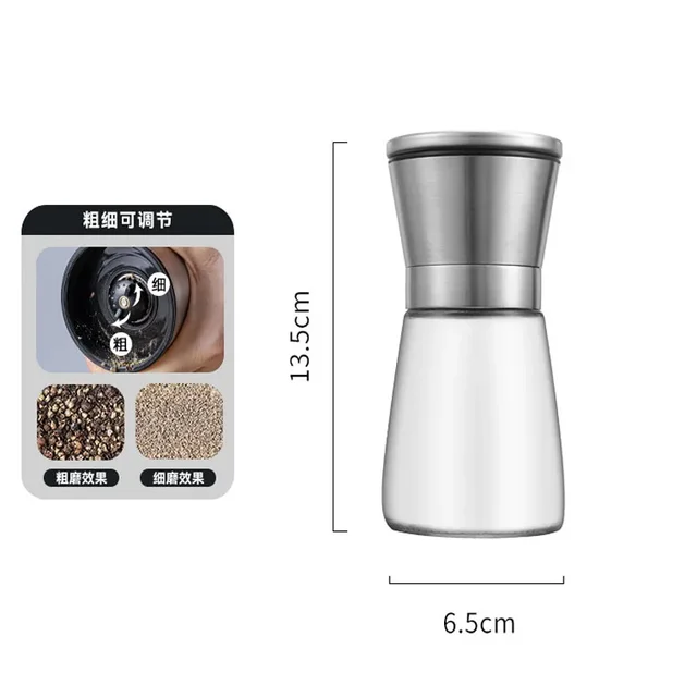 1/2pcs Manual Salt Pepper Grinder Pepper Grinder Salt Grinder Stainless Steel Salt and Pepper Shakers Kitchen Mills Accessories 2