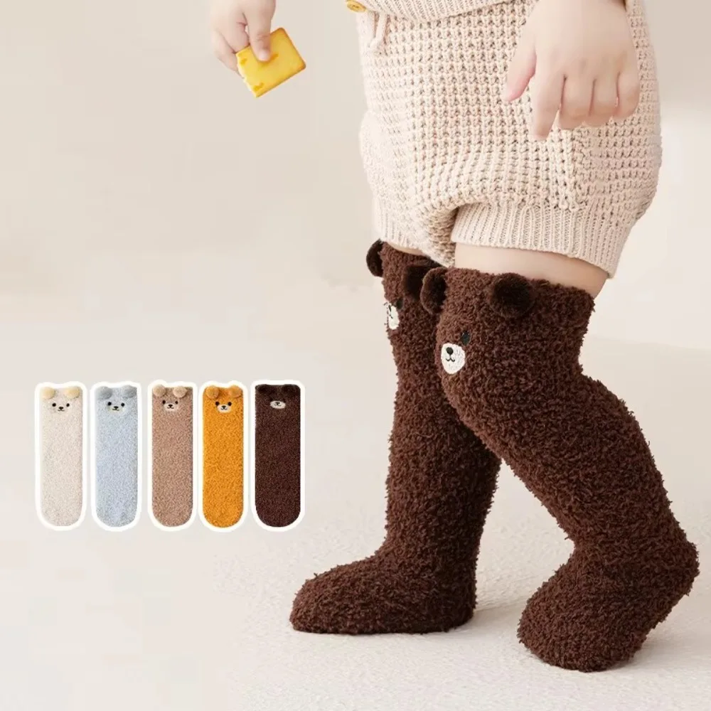 Children Socks Children Tights Baby Socks Coral Velvet Warm Infants Stocking Knee Protection Thickened Plush Socks for 0-5year Kids Tights & Stockings