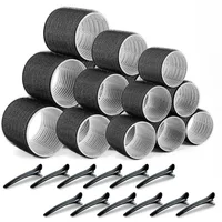 Kit de coiffure sans chaleur, 30 pièces/ensemble, rouleaux auto-agrippants avec 18 rouleaux de cheveux et 12 Clips pour bricolage, facile à utiliser 1