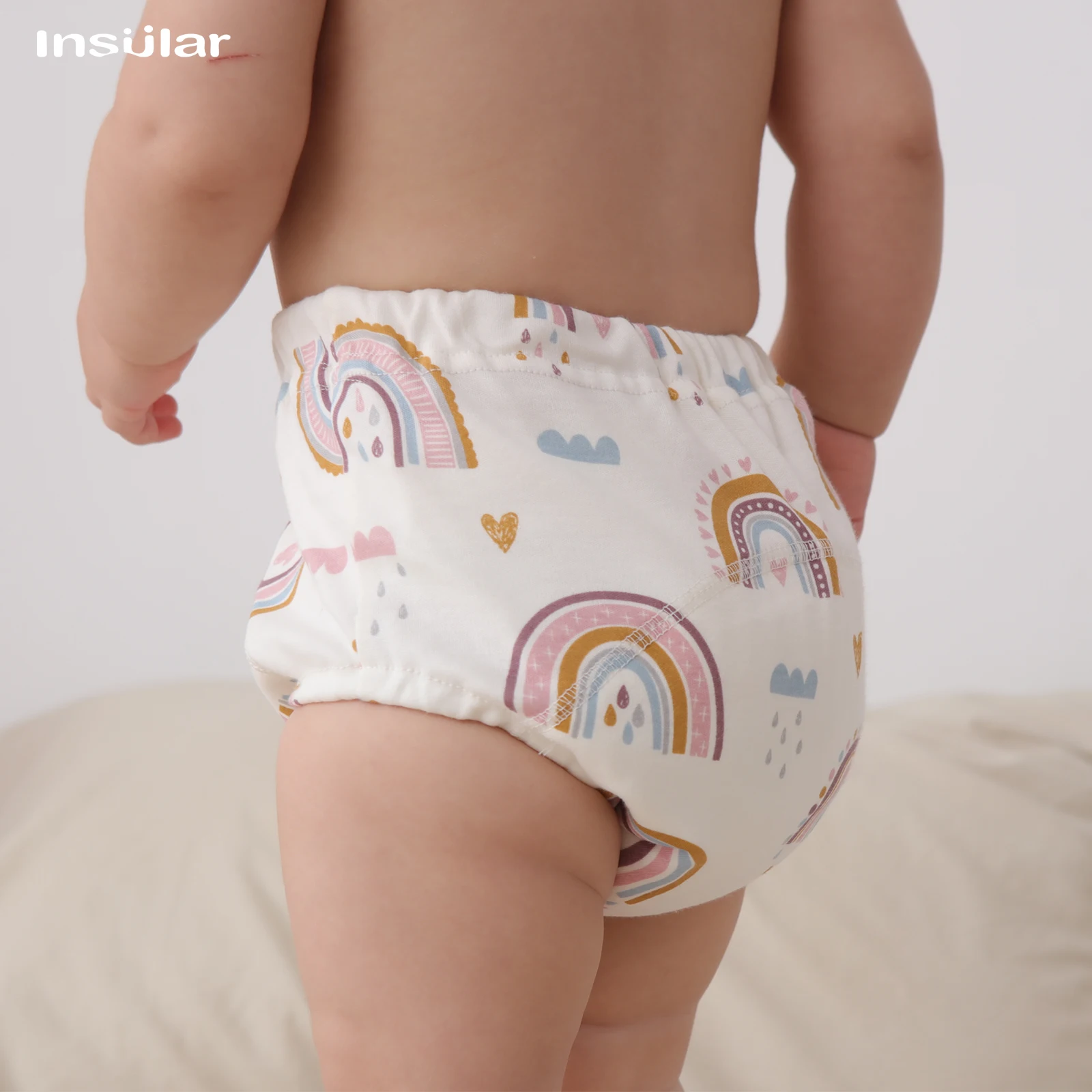 3pcs Baby Cotton Training Pants 6 Layer Waterproof Cloth Diapers Reusable Toolder Nappies Baby Underwear