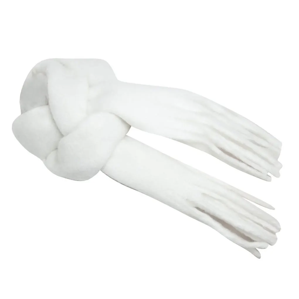 Solid Thickened Large Scarf Girls Winter New Korean Sle Winter Student All-Match Shawl Scarf White Women 4