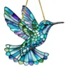 Acrylic Blue Hummingbird Pendant Crafts Decoration Gift Window Hanging 2d Glass Bead Garland With Tassels Home Decorations 5
