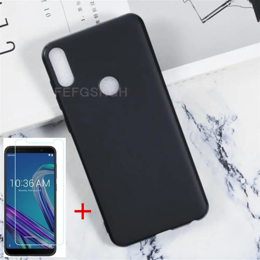 Phone Case For Asus Zenfone Max Pro M1 Zb601Kl Case Silicon Back Tpu Cover For Asus Zb602Kl Tempered Glass Screen Protector