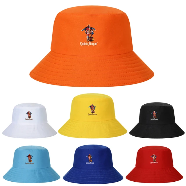 Captain Morgan bob Bucket Hats Men Women Cotton Outdoor Reversible  Fisherman Caps Beach Fishing Hat Girl