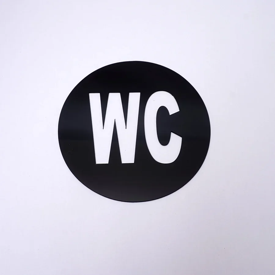 Description Picture 6 of itemAcrylic WC Door Sign Mirror Wall Stickers Toilet Door Sign Bathroom WC Acrylic Sticker Wall Sticker Home for Home Decoration