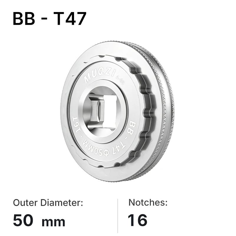 Advanced Bicycle Bottom Bracket Installation & Removal Tool - 12/16-Notch, 49-53mm Adjustable Range