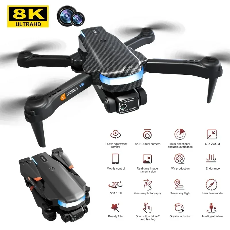 

Avoidance Light Aerial Photography 8K Dual Camera DronessTop Sales New V8 2.4G Optical Flow Obstacle