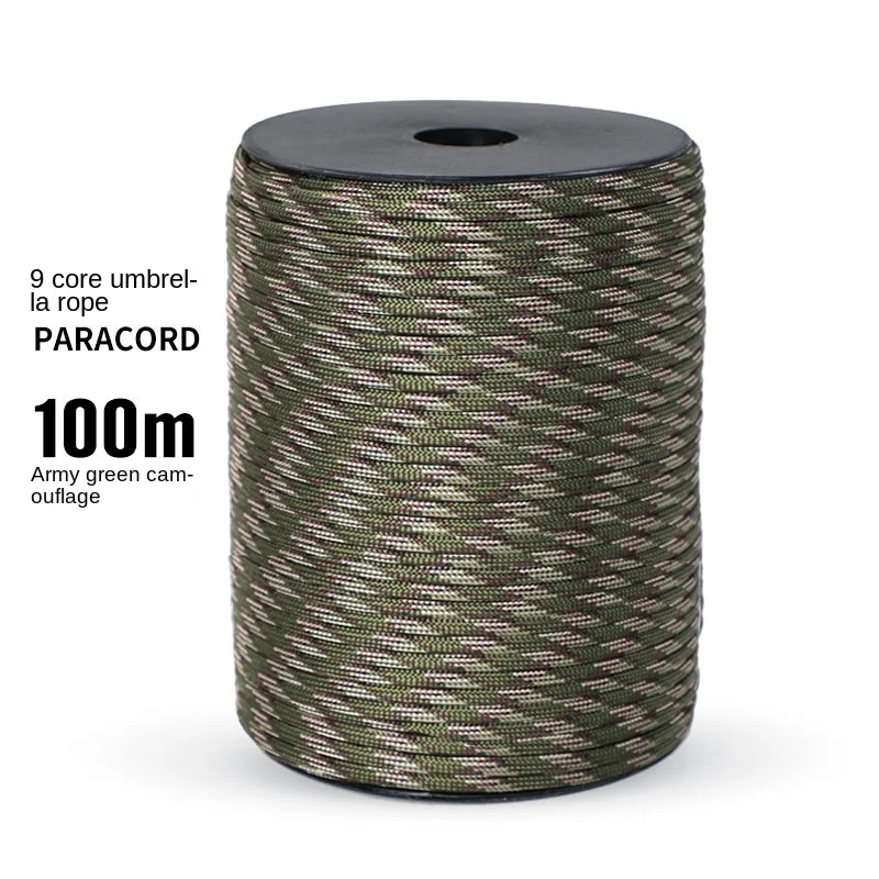 30/50/100m 650lb Paracord 군사 9 가닥 4mm 긴급 생존 낙하산 로프 DIY 만들기 끈 야외 캠핑 하이킹
