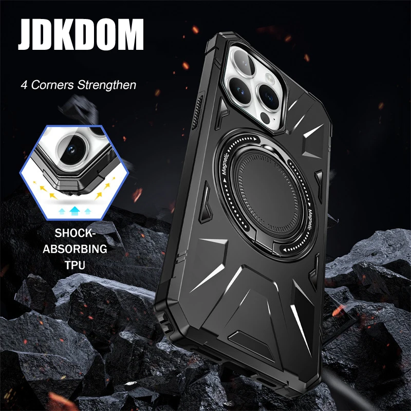 Shockproof Magnetic Ring Stand Case with Bracket Cover