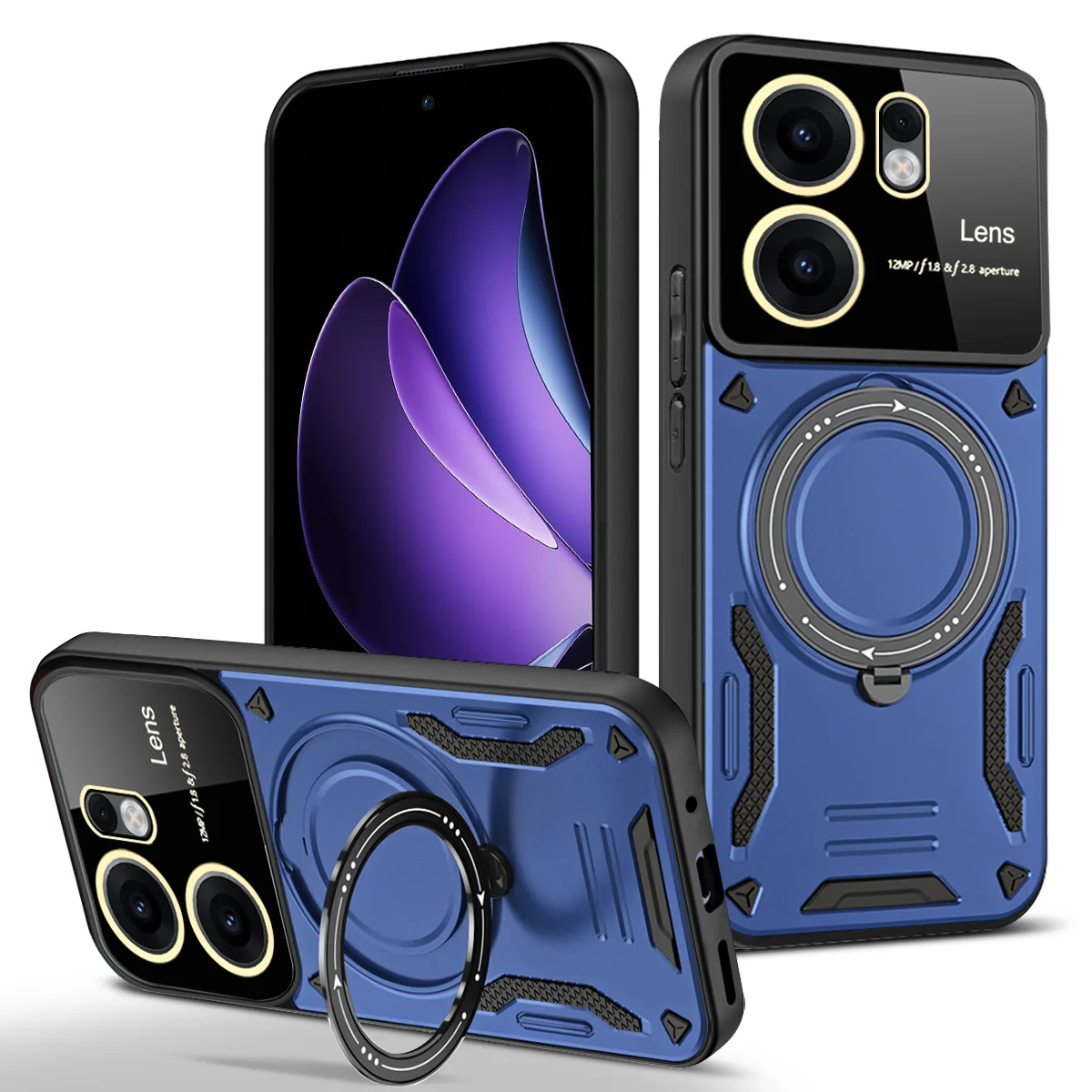 Shockproof Armor Lens Protection Case with Magnetic Wireless Charging