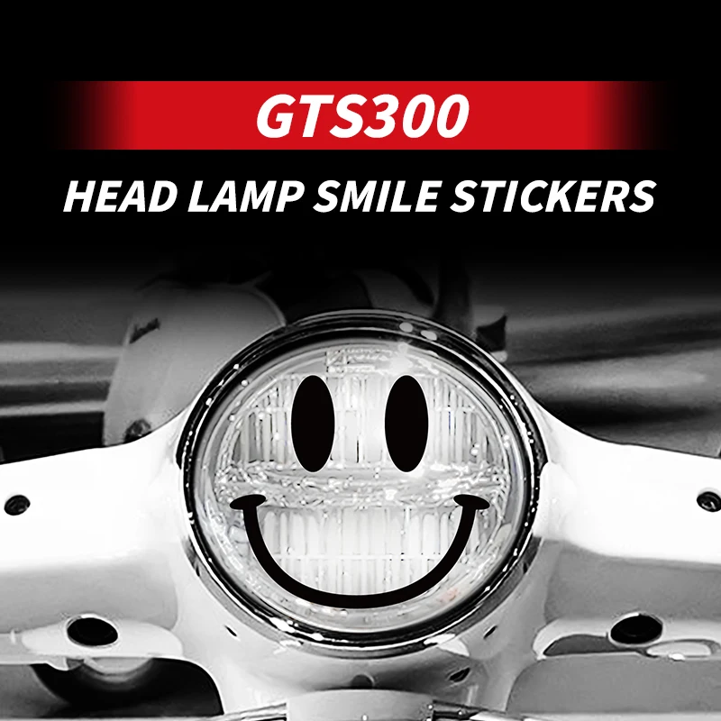 for vespa sei giorni bike headlight and taillight transparent protective film motorcycle accessories lamp scratch proof stickers Use For VESPA GTS300 Motorcycle Headlight Area Smiling Expression Transparent Protection Stickers Of Bike Lamp Accessories