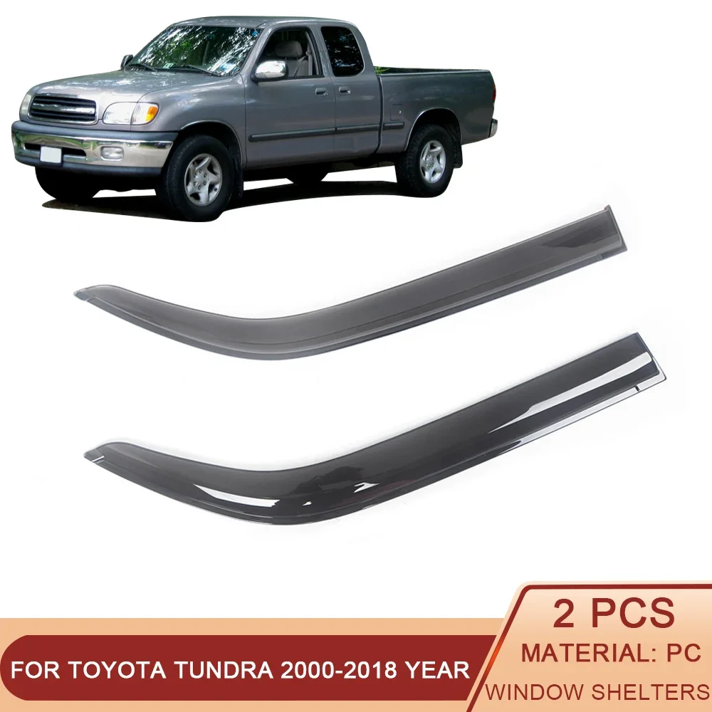 

For Toyota Tundra 2000-2018 Cab Pickup Black Tinted Car Side Window Visor Guard Vent Awnings Shelters Rain Guard Door Ventvisor