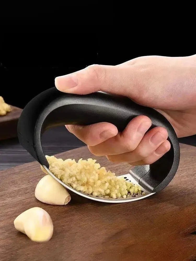 1pc Stainless Steel Garlic Press Crusher Manual Garlic Mincer Chopping Garlic Tool Fruit Vegetable Tool