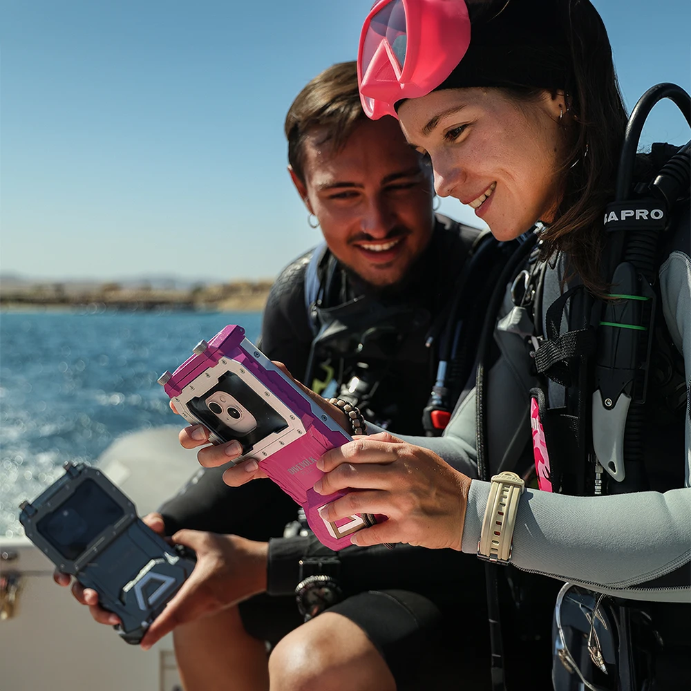 DIVEVOLK SeaTouch 4 Max Plus Iphone 및 안드로이드 스마트폰용 수중 터치스크린 다이빙 휴대폰 케이스