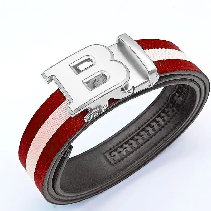 Hohe Qualität Luxus Marke Designer Leinwand Gürtel Männlichen Automatische Schnalle Männer gürtel Echtes Leder Gürtel für männer Strap für Jeans – Detail 11