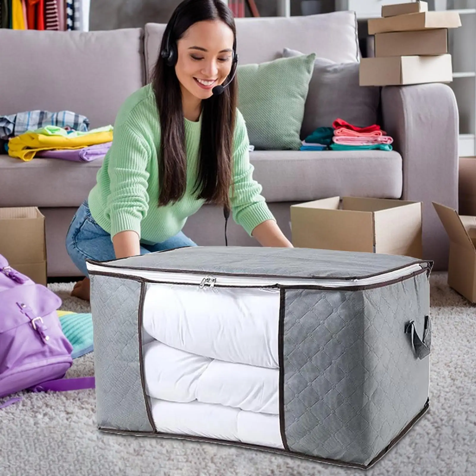 Quilt Clothes Big Capacity Dust-proof Storage Bag Quilt Bedding Storage Closet Organizer Wardrobe Organizer Blanket Sorting Bags