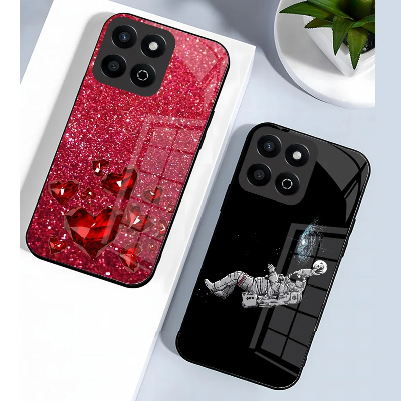 Enhanced Tempered Glass Hard PC Back Case with TPU Bumper