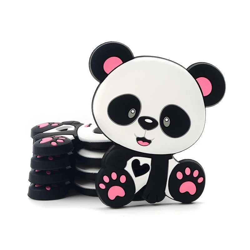 

LOFCA Silicone Panda Teether BPA Free Baby Teething Toy Chew Animal Pendant Food Grade Silicone Nursing Necklace Accessories