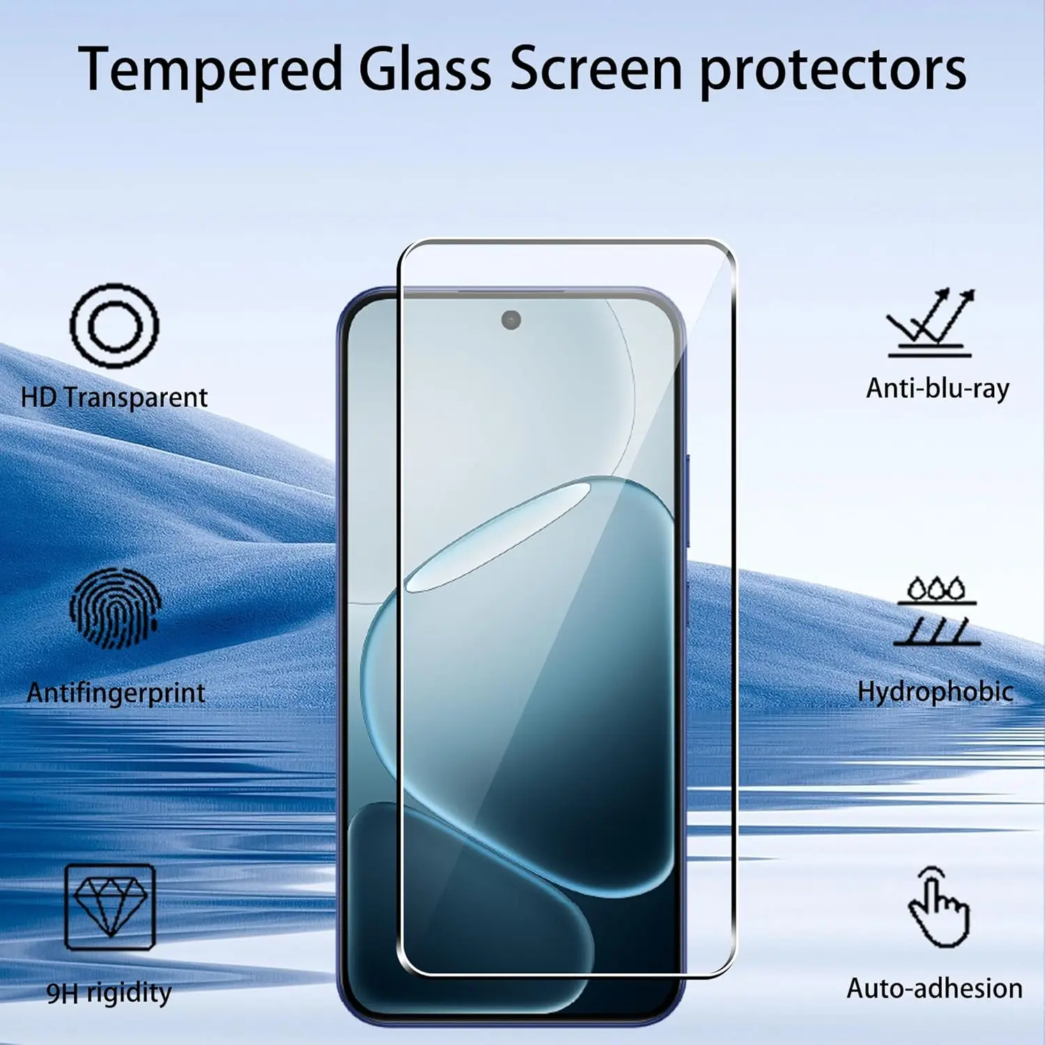 Premium 9H Tempered Glass HD Screen Protector - 2/4 Pack