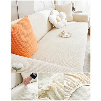 Elastic Jacquard Fabric Sofa Cover Stretch Couch Cover Sectional L Shape Sofa Slipcover Corner Case for Living Room 1/2/3/4 Seat 39