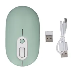 Illuminated Portable Wireless Mouse with Adjustable DPI and Silent Click (Green)