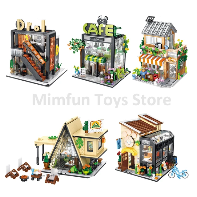 City Fishing Village Wharf Micro Bricks House Model Street View Store Toys  Fisherman Shop MOC Building Blocks Kids Adult Gifts - AliExpress