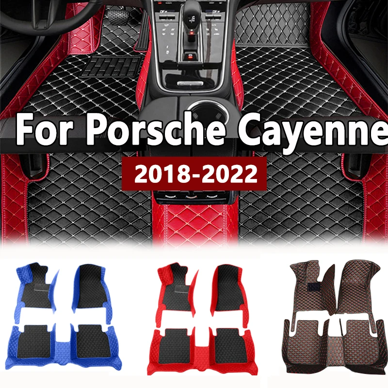 

Car floor mats for Porsche for Cayenne 2018 2019 20 2021 2022 Custom auto foot Pads automobile carpet cover interior accessories
