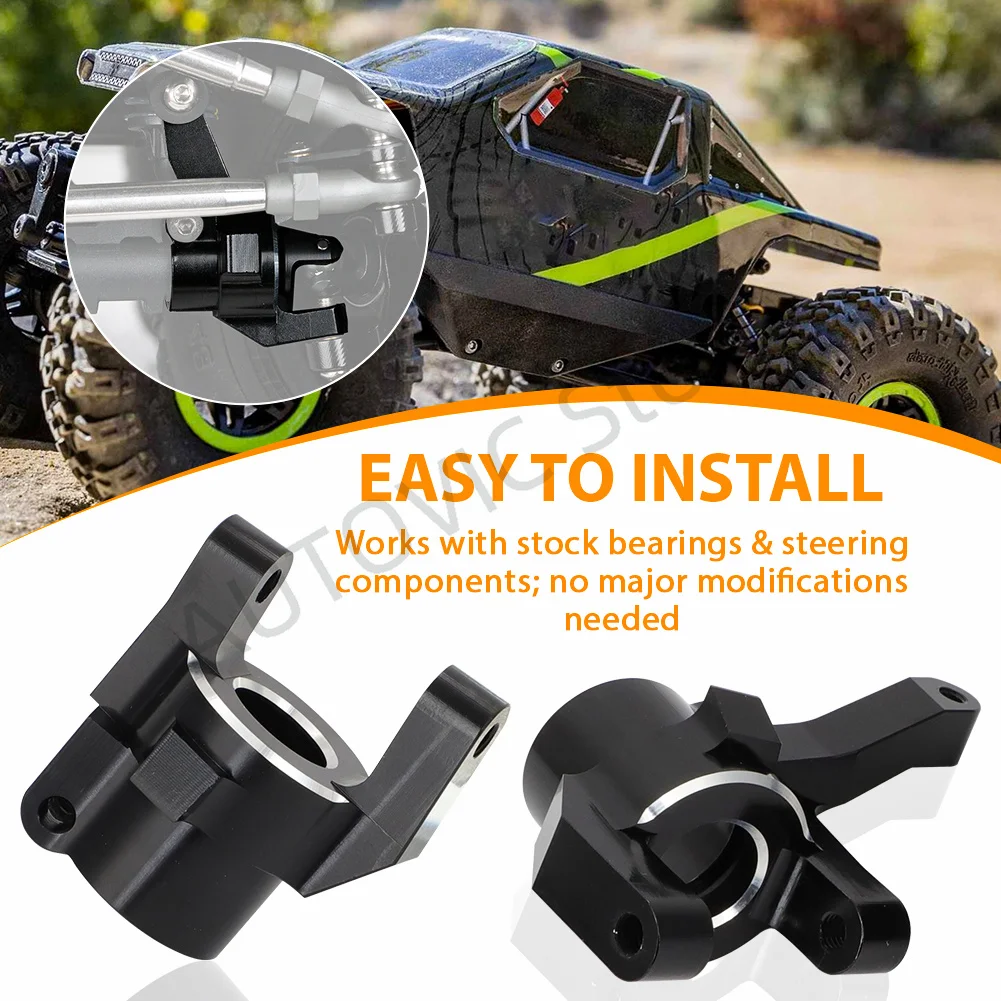 Comparaison du kit essieu renforcé 1/6 RC Crawler noir avec l'essieu d'origine sur Axial SCX6.