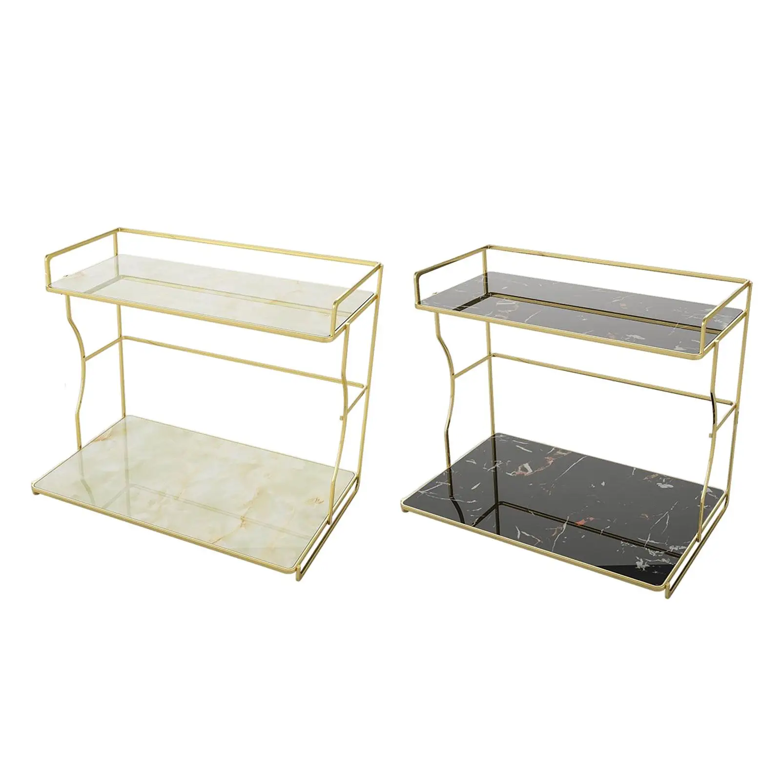 

2 Tier Bathroom Countertop Organizer Bedroom Dresser Display Serving Trays