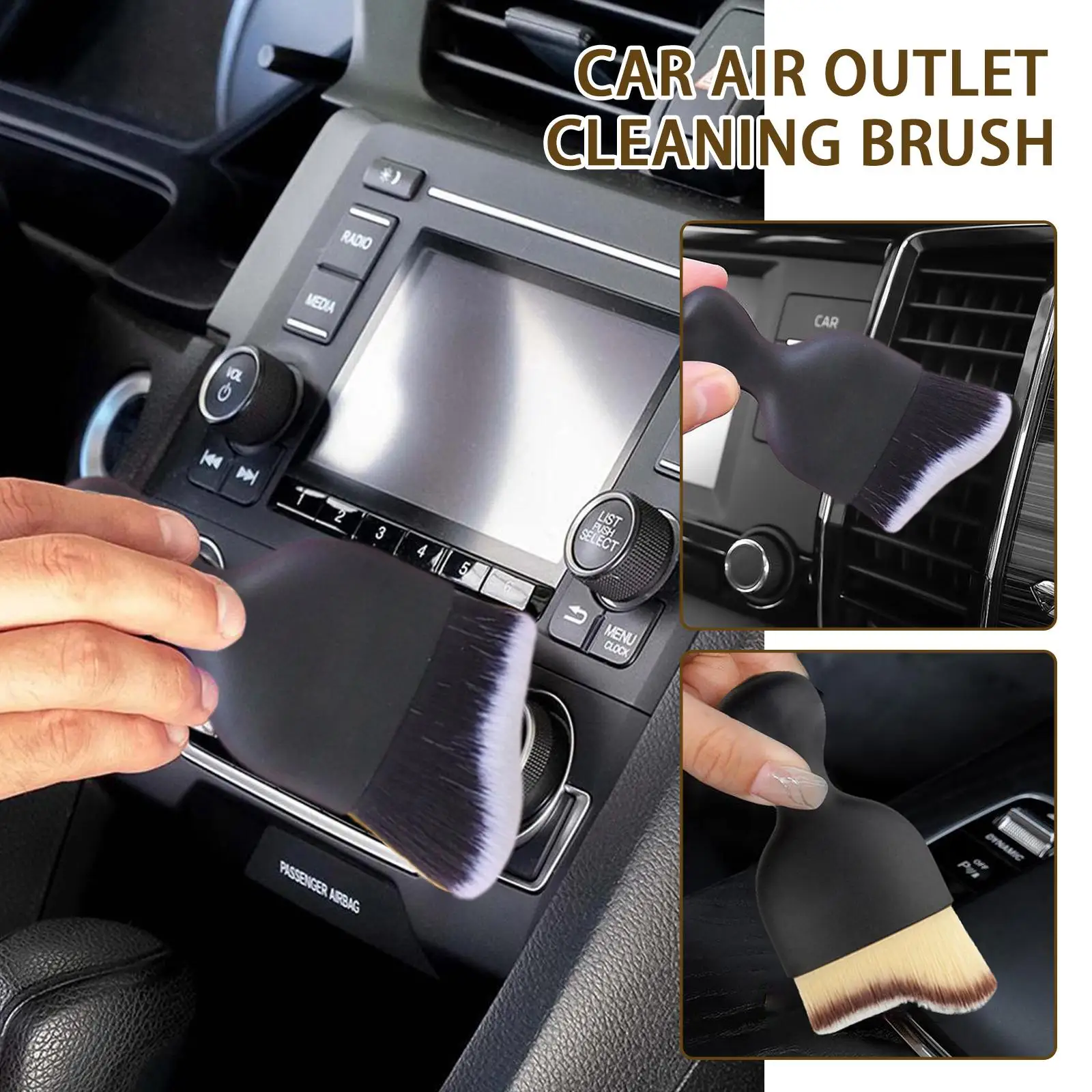 

Car Interior Cleaning Brush Center Console Cleaning Accessories Brush Outlet Cleaning Air Car Conditioning Cleaning Brush A3L3