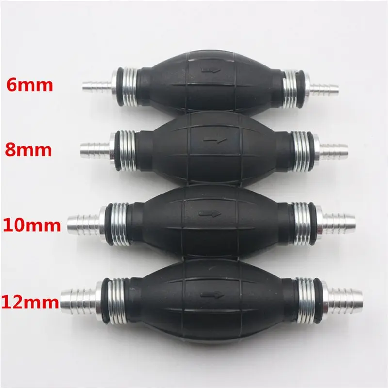 

6/8/10/12mm Car Universal Fuel Pump Rubber Manual Transfer Liquid Gasoline Petrol Diesel Hand Primer Bulb Tube Aluminum