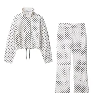 Fashion Polka Dot Shorts Sets For Women 2025 Autumn Drawstring Bomber Jacket High Waist Shorts 2 Pieces Set Woman Outfits - Image 6