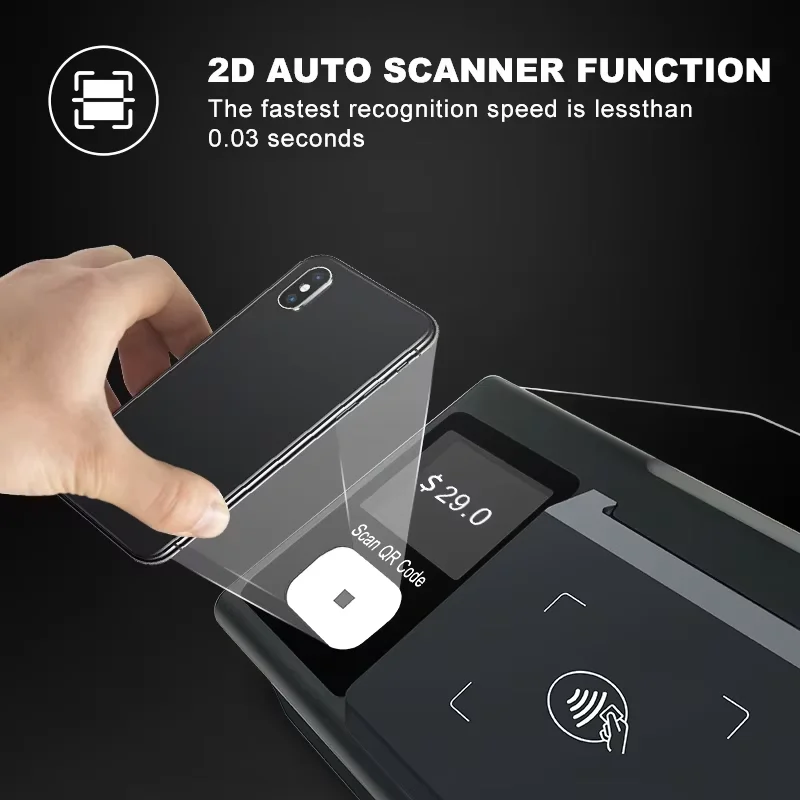 Munti Function 11 inch Android 12 POS Terminal with 80mm Printer Loyverse Desktop POS 4G WIFI BT Connection 2D Cash Register