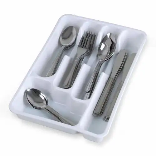 

45-Piece Flatware Set with Plastic Tray Kawaii tableware Lunch cutlery set Stainless steel table Silverware Fork Chopstick and s