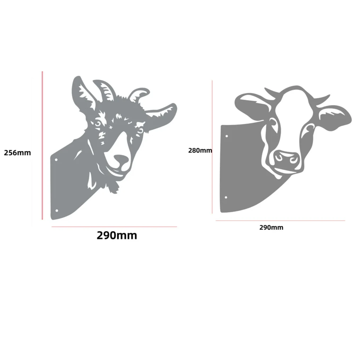 Metal Peeping Cow Outdoor Garden Ornaments Art Farm Yard Wall Tree Pendant Cattle sheep Decoration Garden Statues Sculptures